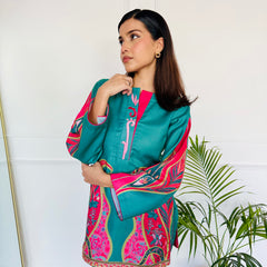 Pink & Green Festive Kurta Set