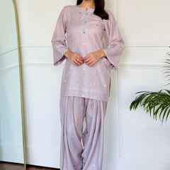 Pastel Embroidered Hearts Kurta Set