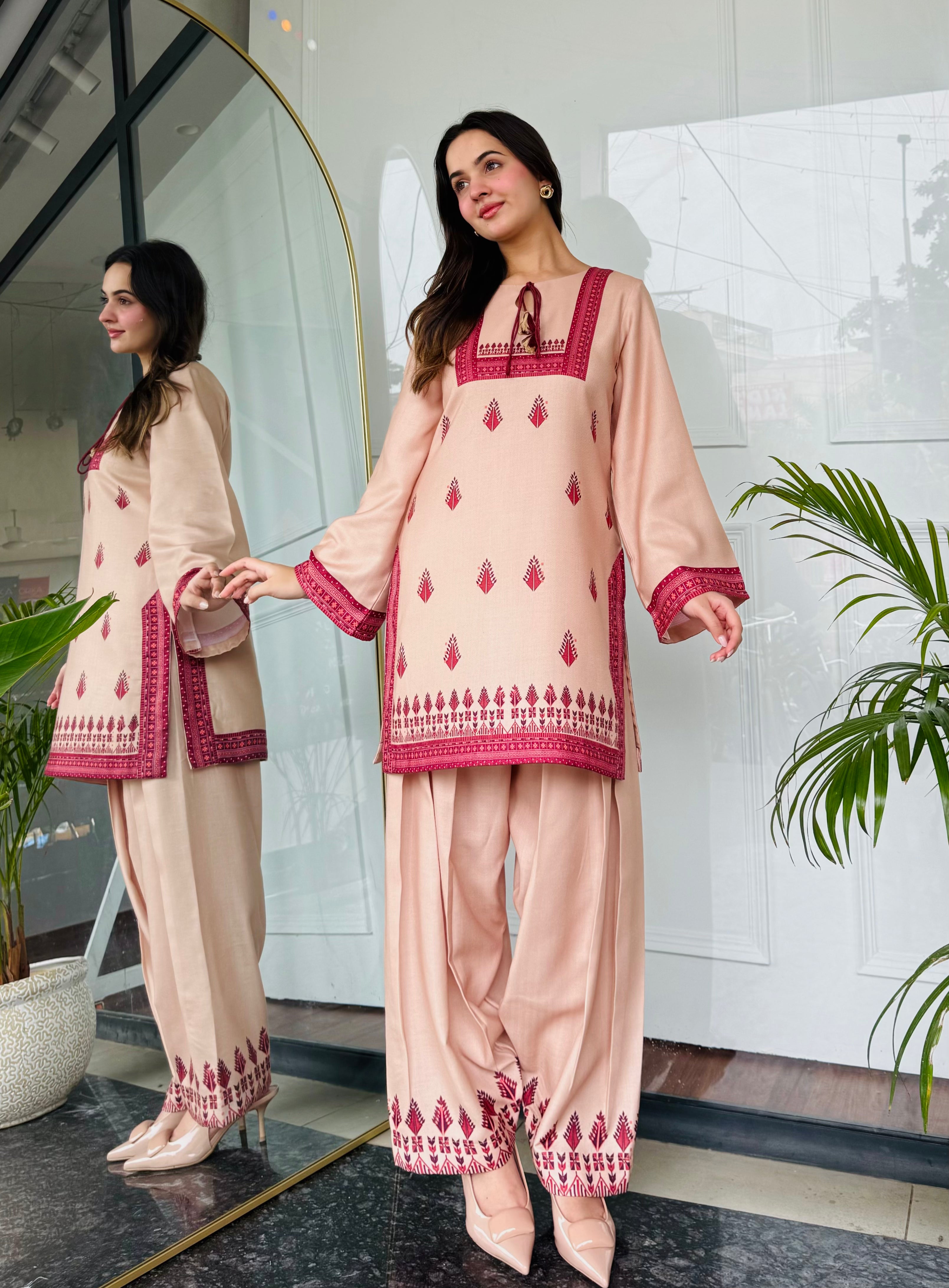 Beige Royale Farshi Salwaar Set