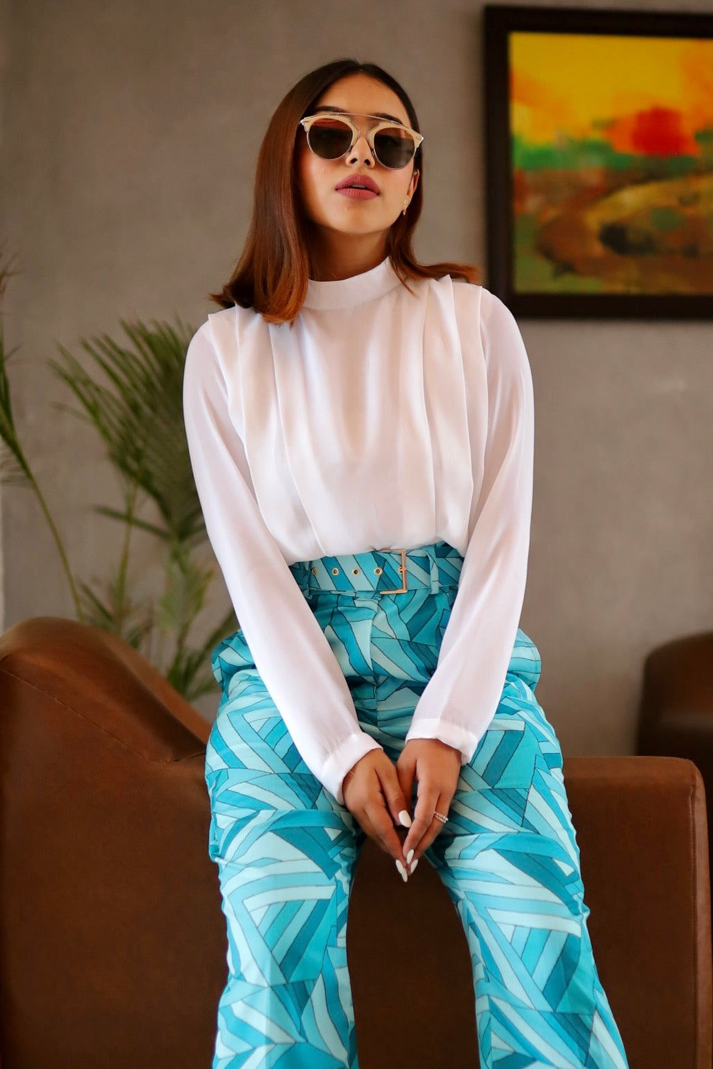 Formal White Satin Top