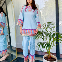 Blue Paisley Kurta Set