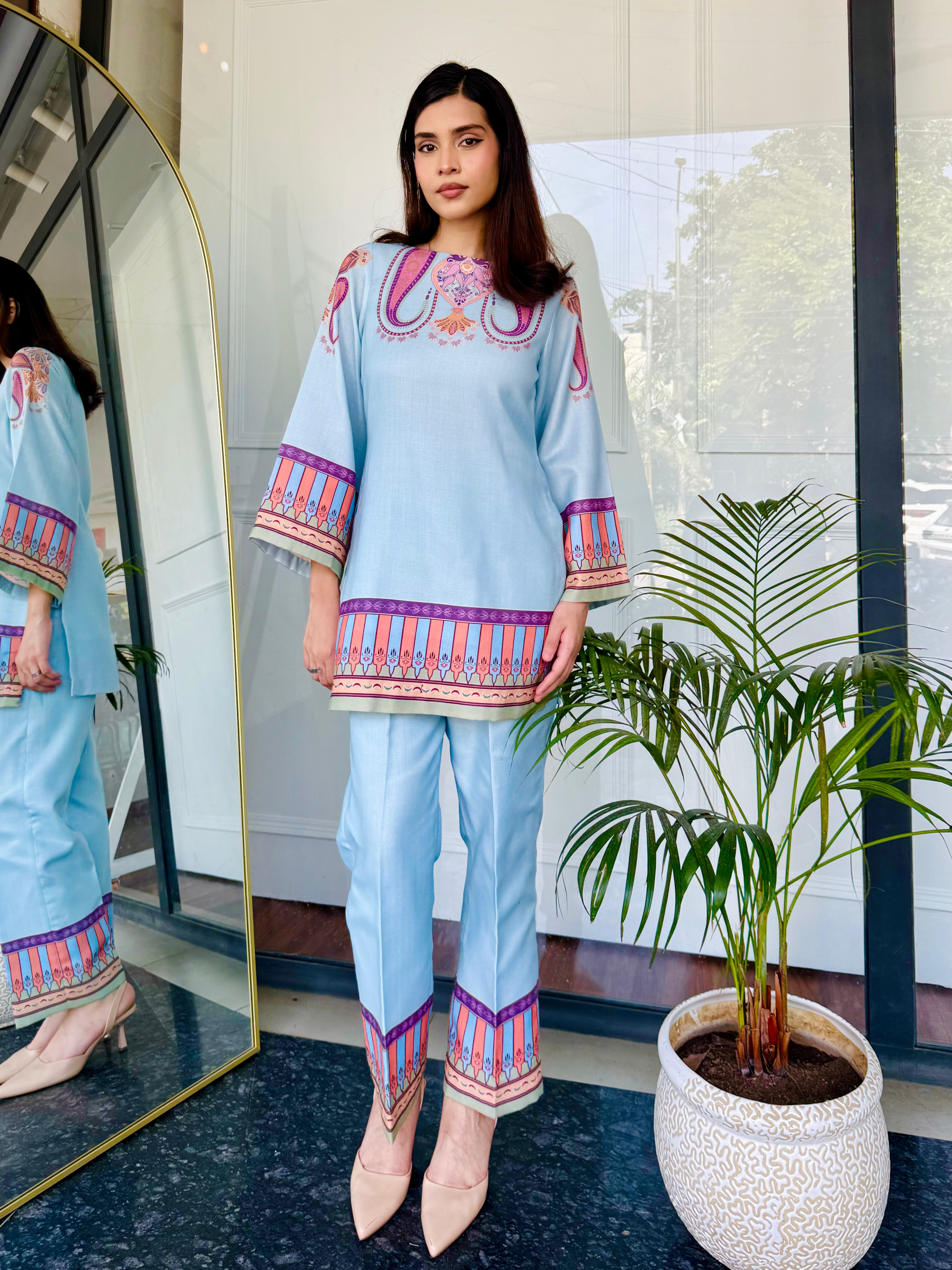 Blue Paisley Kurta Set