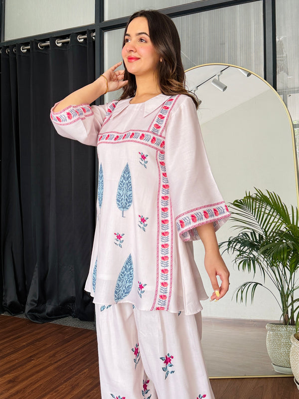 Pink Petal Bloom Kurta Set