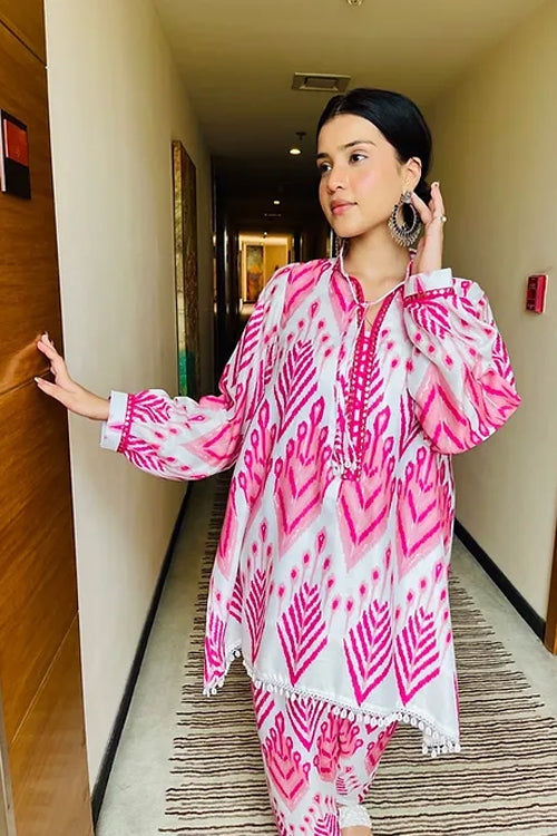 Ikkat Fusion Festive Kurta Set