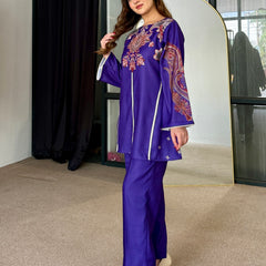 Purple Winter Pashmina Kurta Set