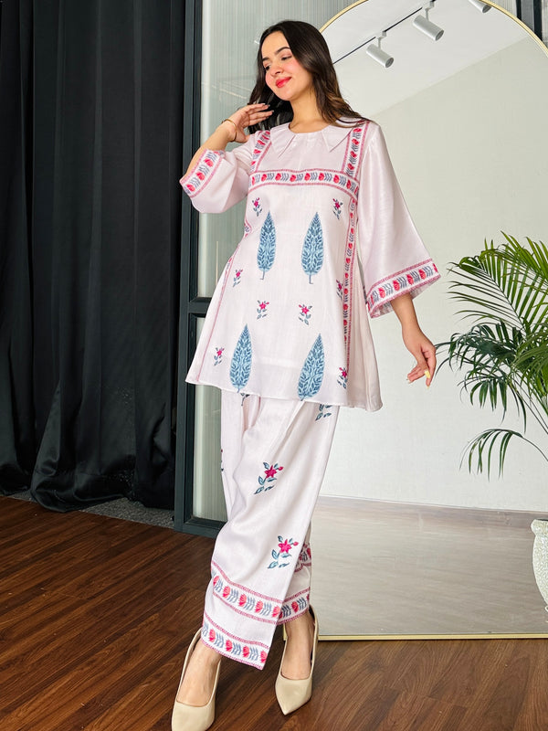 Pink Petal Bloom Kurta Set