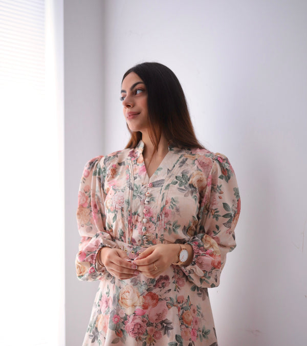 Taylor Pastel Floral Midi Dress