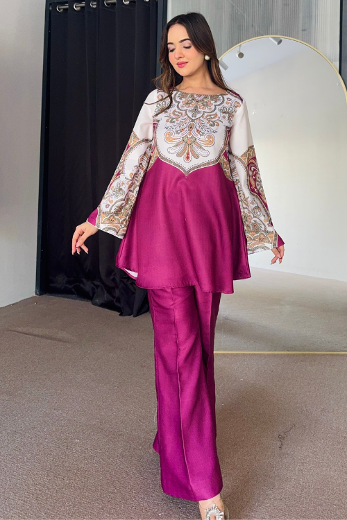 Pink Winter Kurta Set