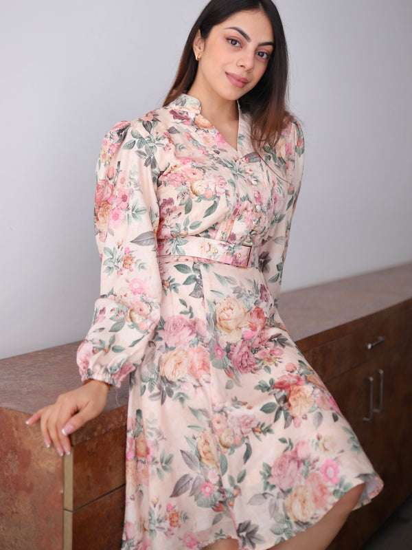 Taylor Pastel Floral Midi Dress