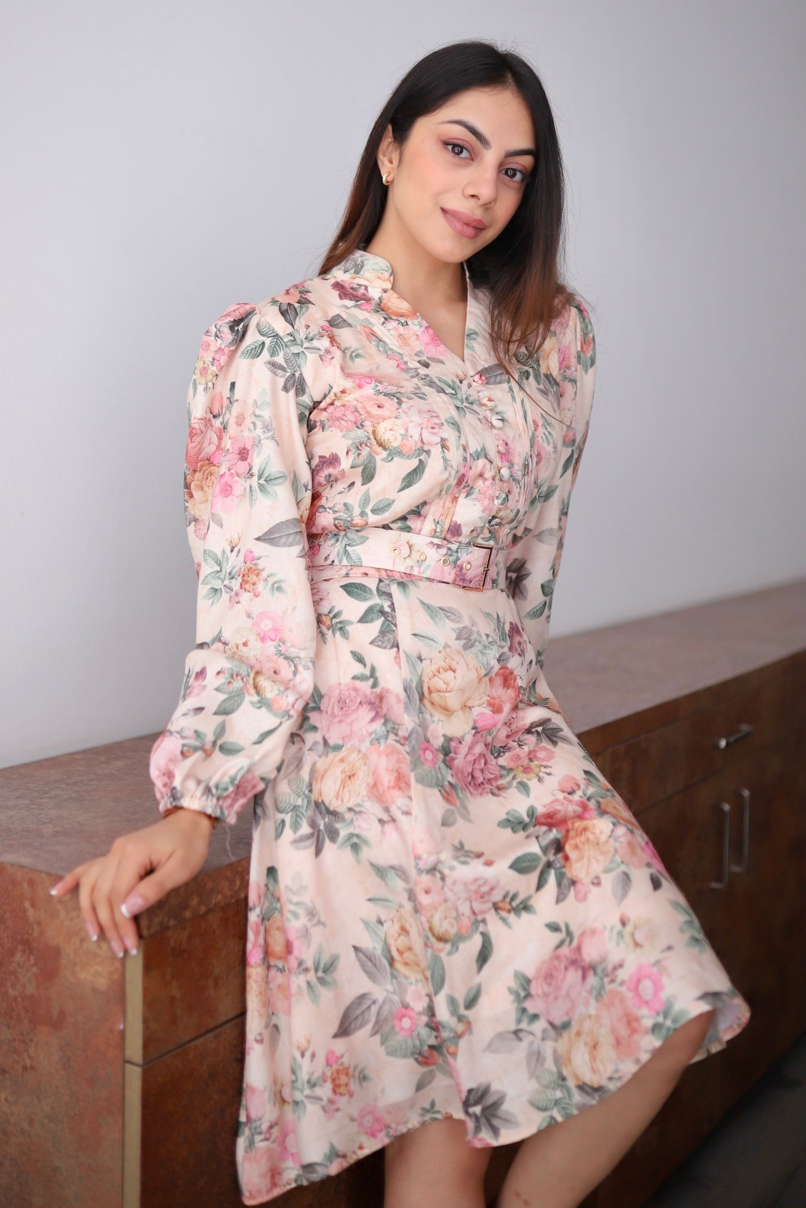 Taylor Pastel Floral Midi Dress