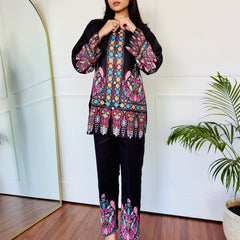 Colorful Black Kurta Set