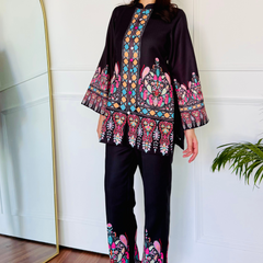 Colorful Black Kurta Set