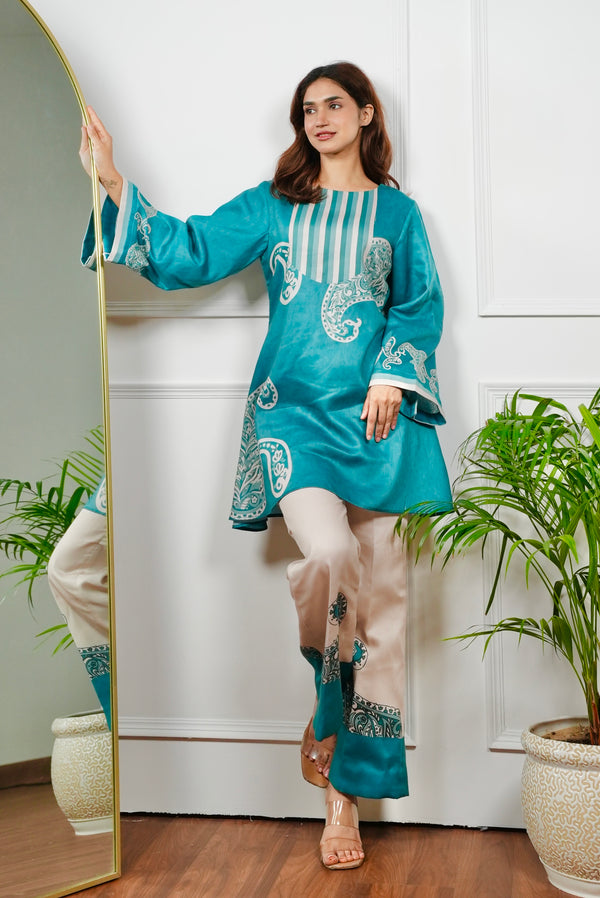 Teal Serenity Kurta Set