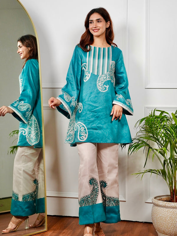 Teal Serenity Kurta Set
