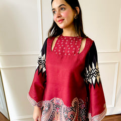 Red & black Paisley Co-ord Set