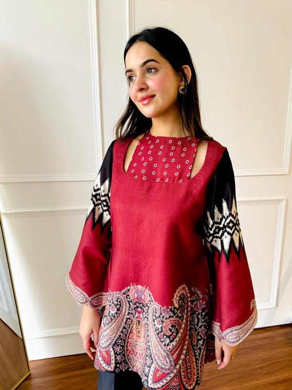 Red & black Paisley Co-ord Set