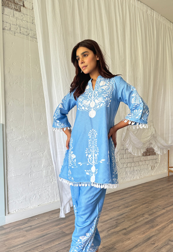 Effortless Blue  Kurta Set