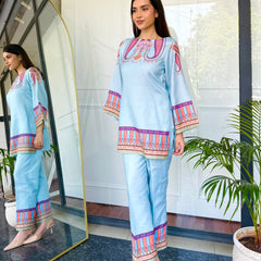 Blue Paisley Kurta Set