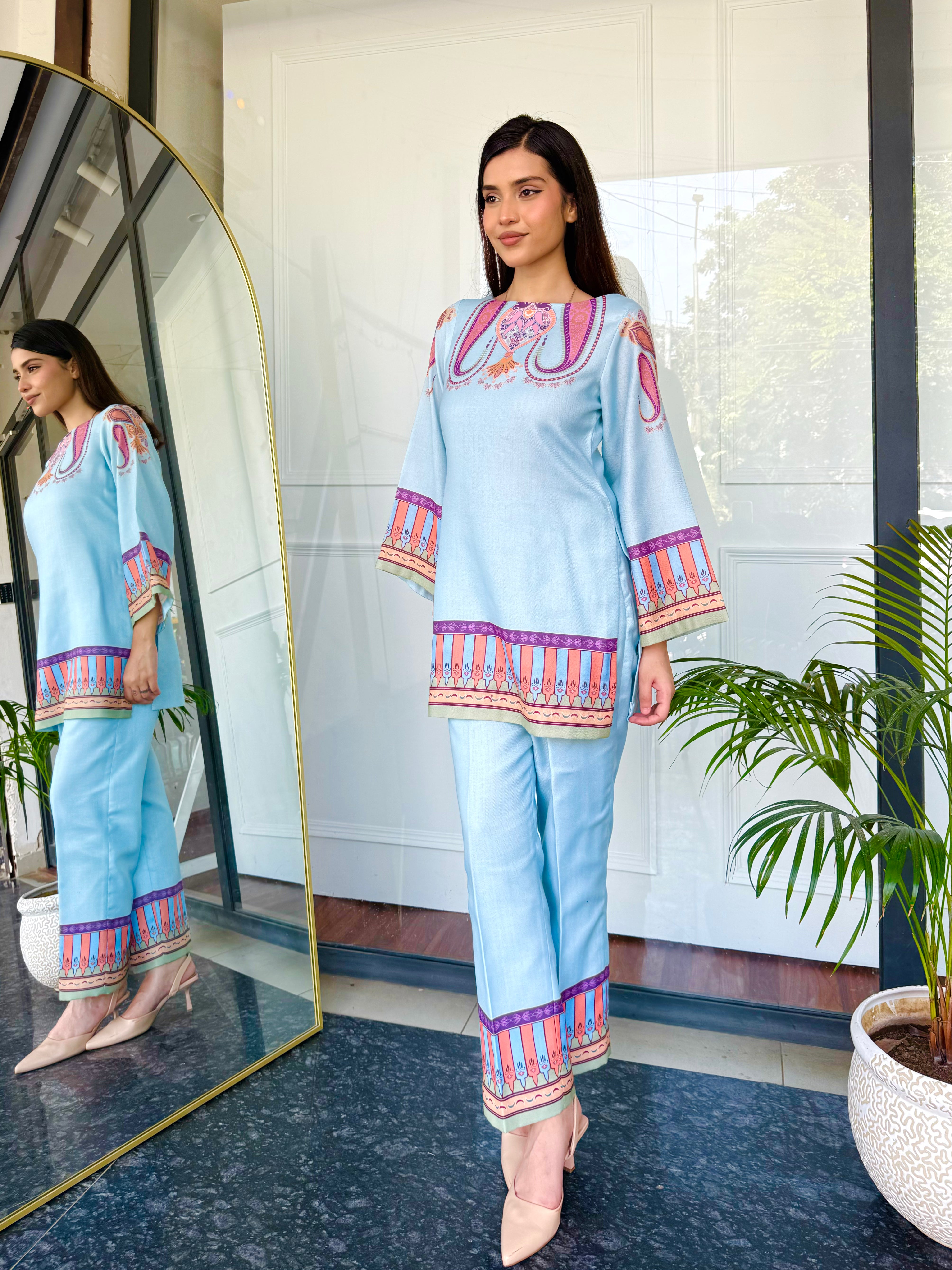 Blue Paisley Kurta Set