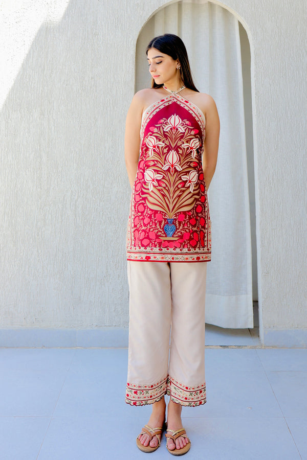 Red Sandstone Halter Fusion Set
