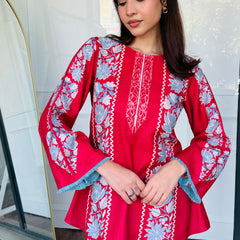 Red & Blue Festive Kurta Set