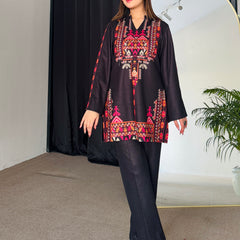 Black Winter Woollen Kurta Set