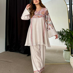Samaira Pastel Pashmina Winter Kurta Set