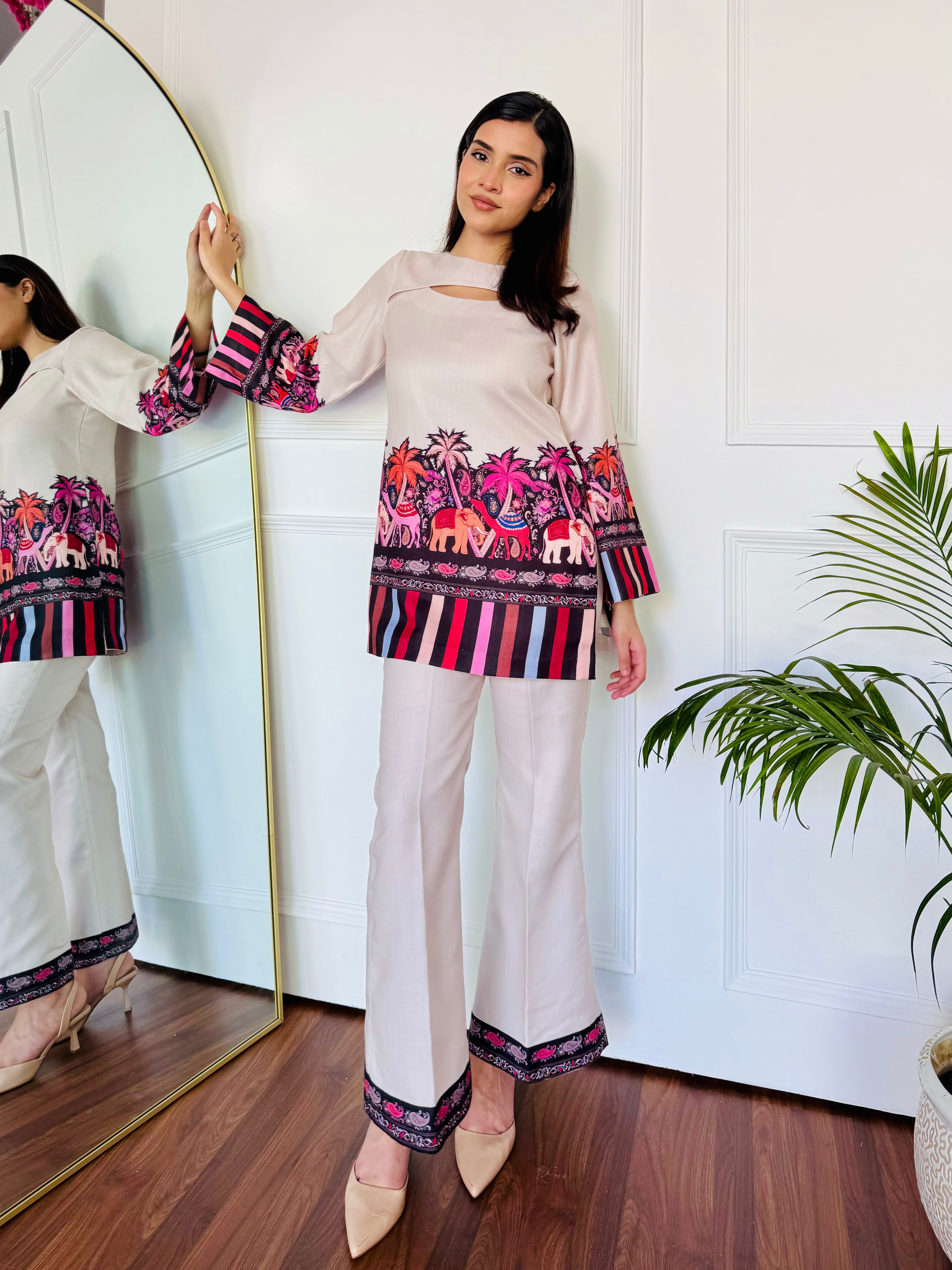 Pink Camel Kurta Set