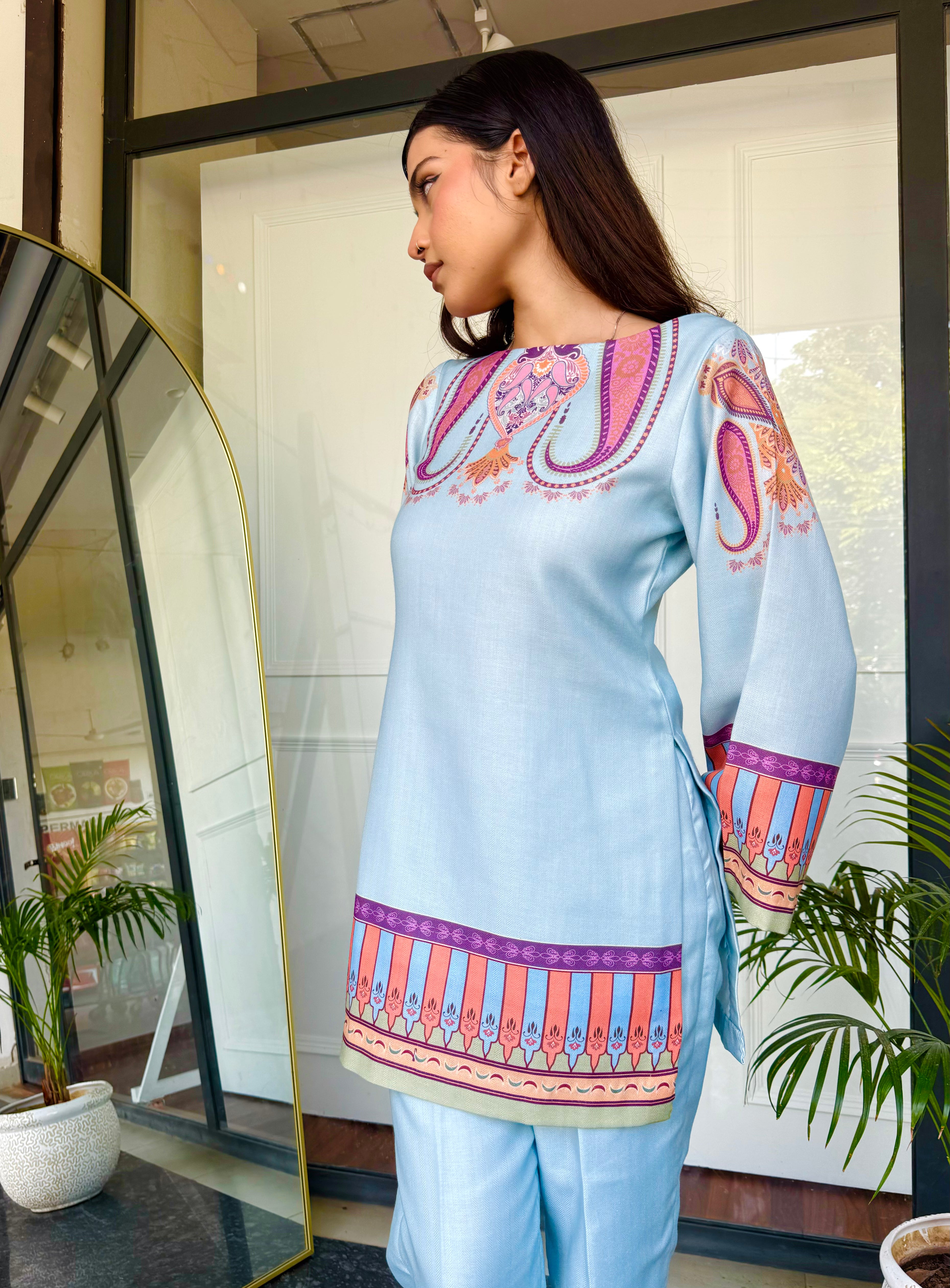 Blue Paisley Kurta Set