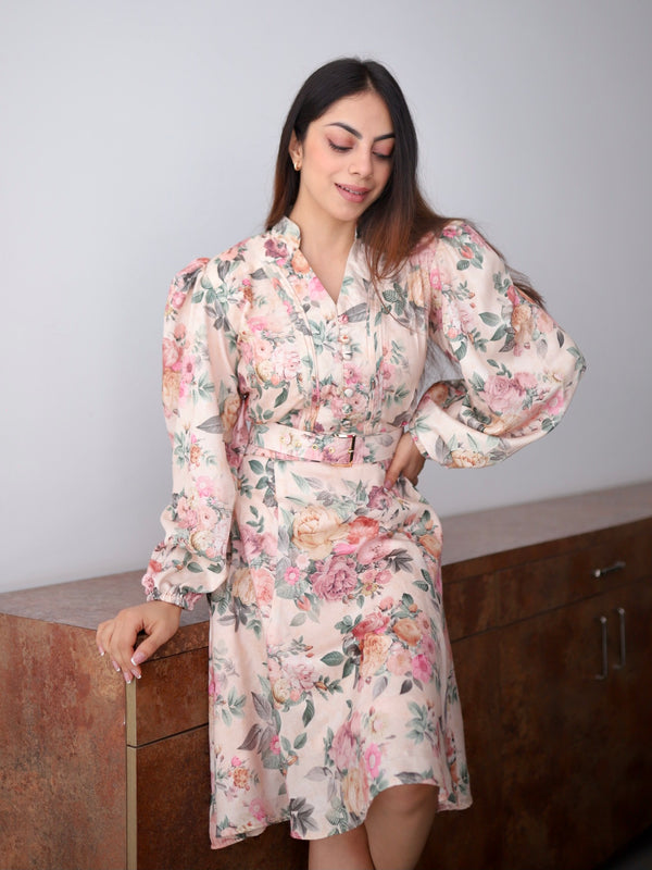 Taylor Pastel Floral Midi Dress