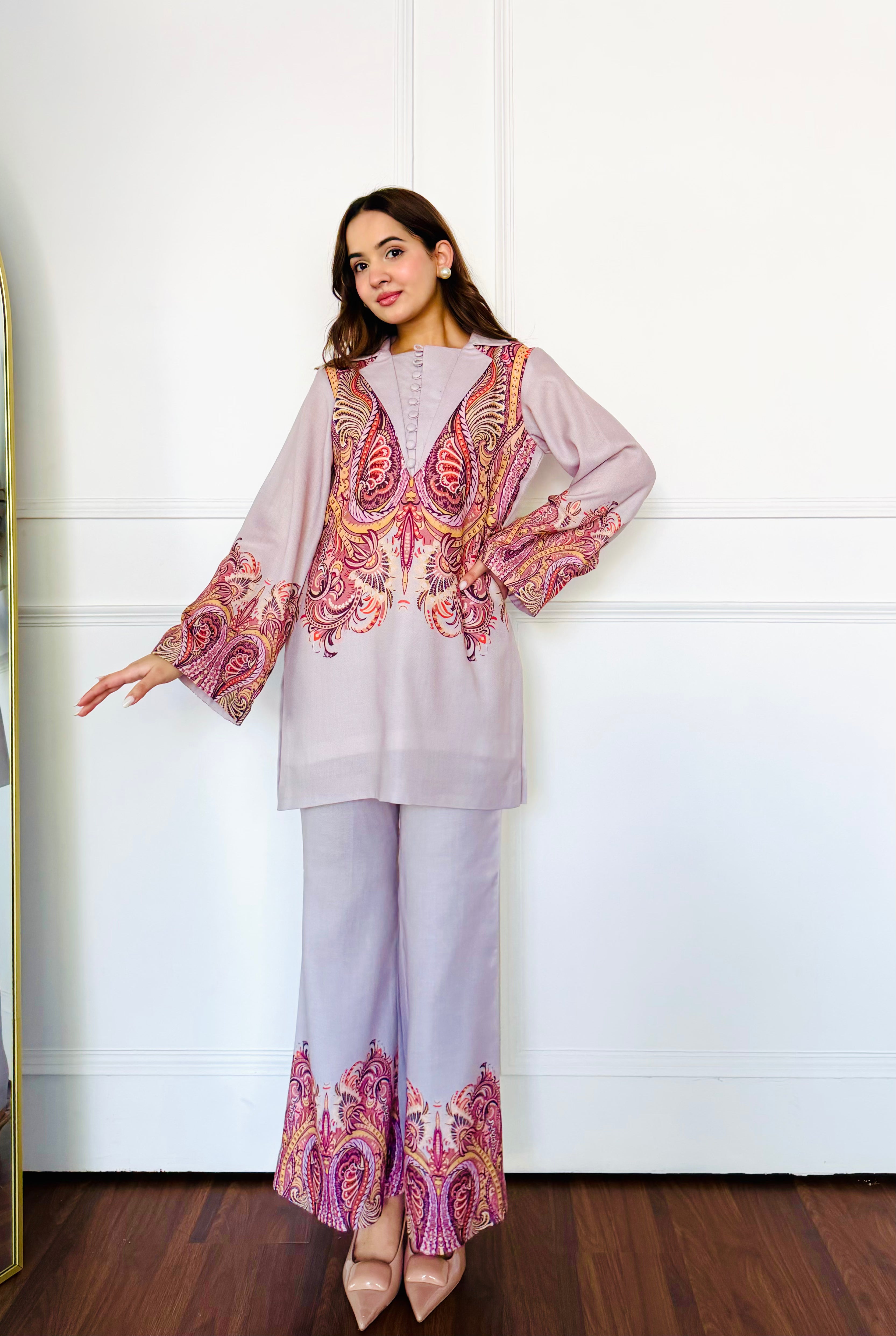 Ivory Paisley Kurta Set