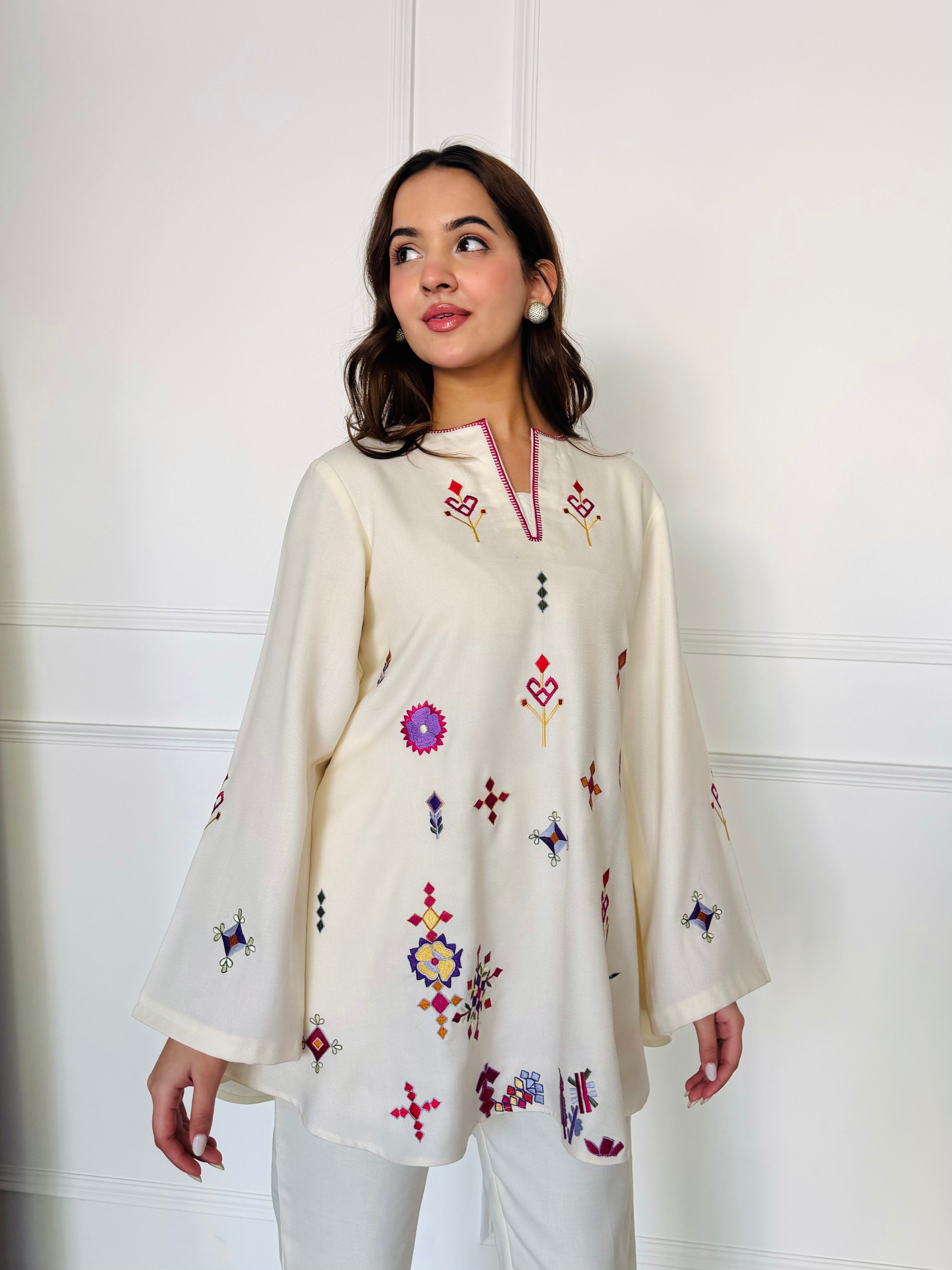 Ivory Embroidered Kurta Set