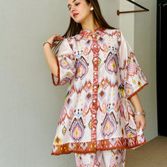 Pastel Ikkat Festive Kurta Set