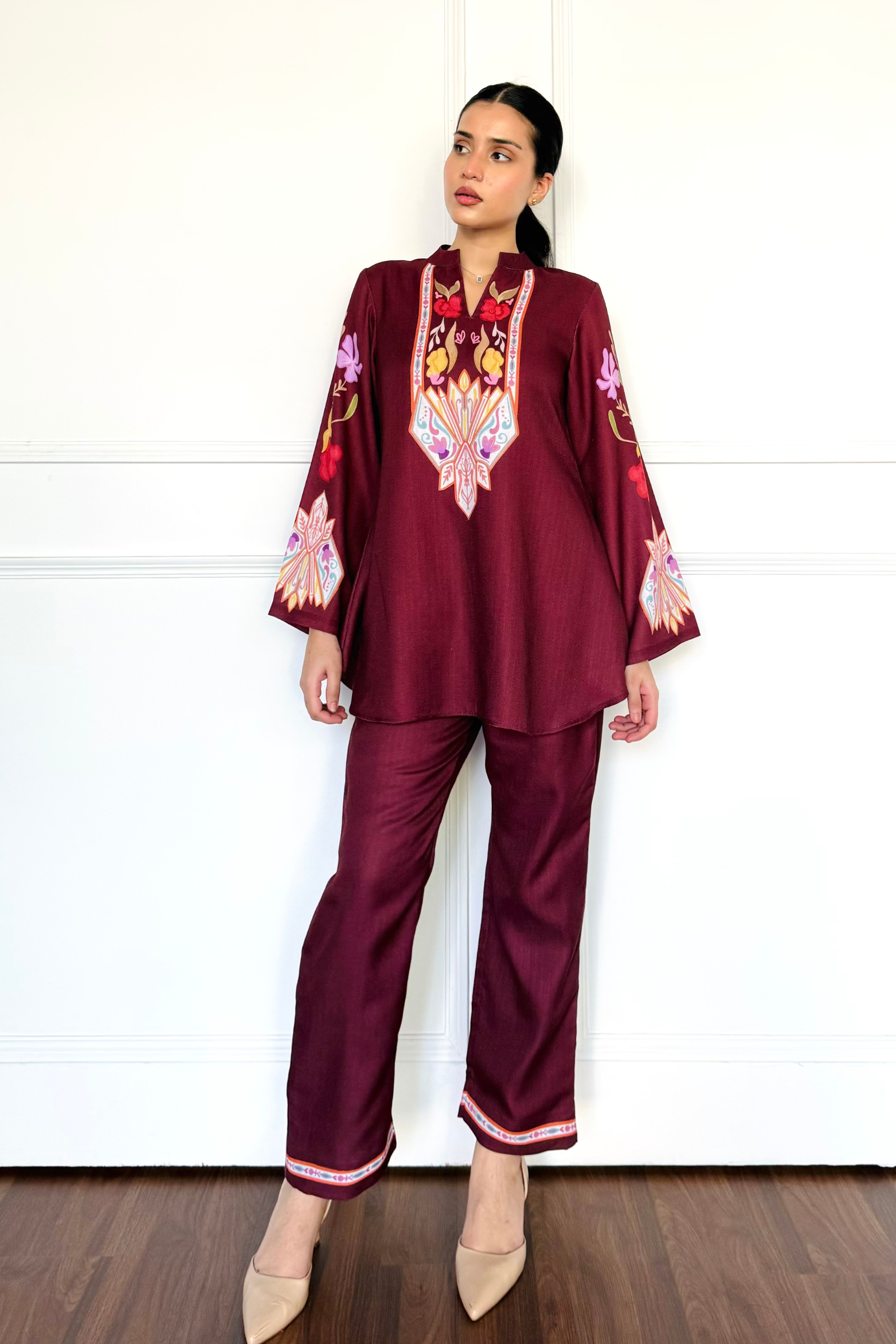 Maroon Winter Co-ord Set