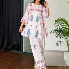 Pink Petal Bloom Kurta Set