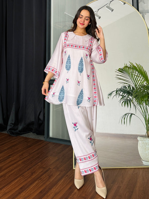 Pink Petal Bloom Kurta Set