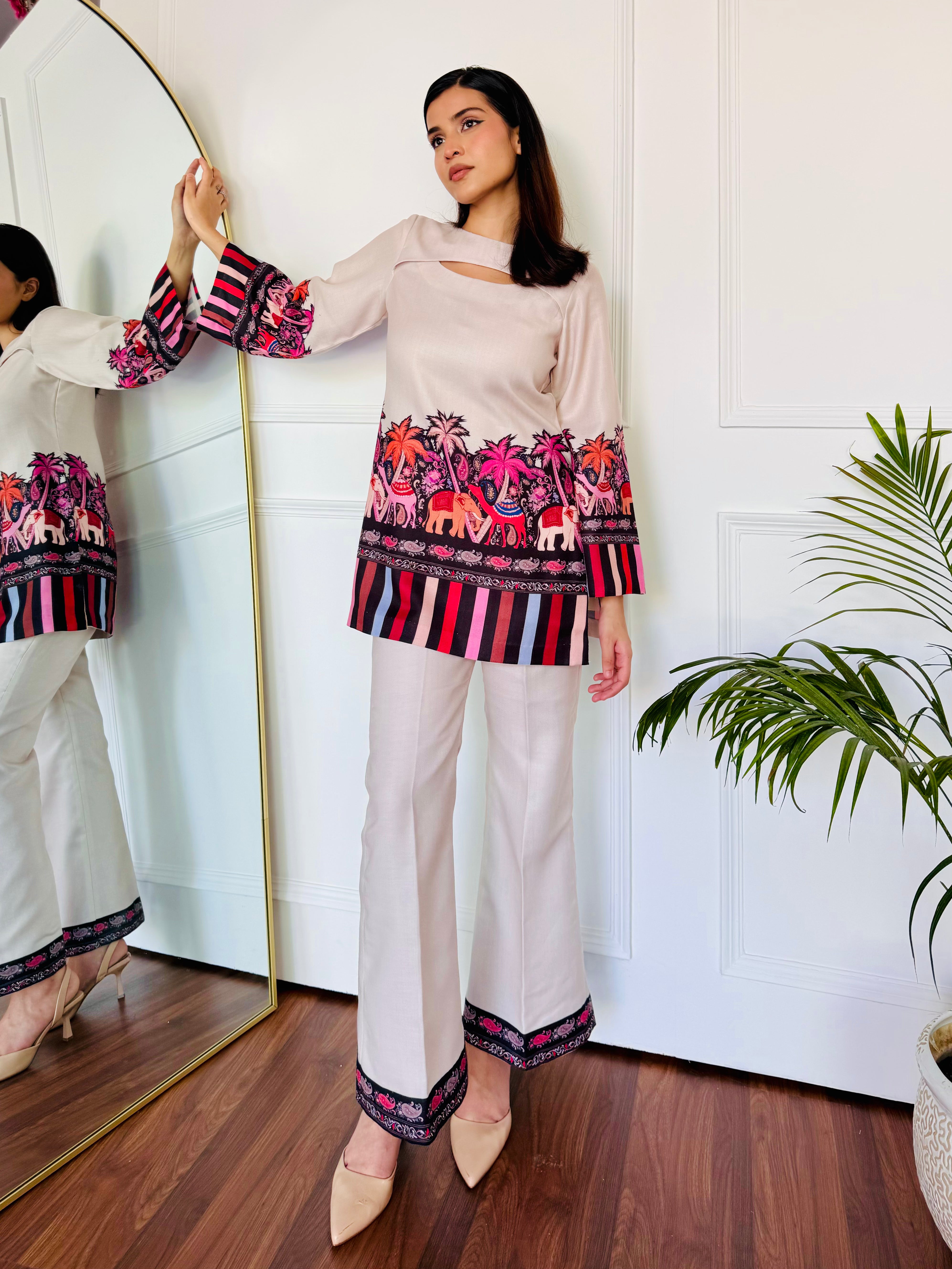 Pink Camel Kurta Set