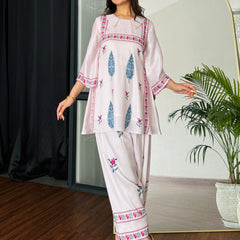 Pink Petal Bloom Kurta Set