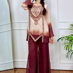 Mocha Mirage Ombre Kurta Set