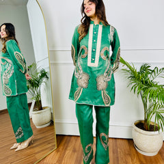 Moss Paisley Kurta Set
