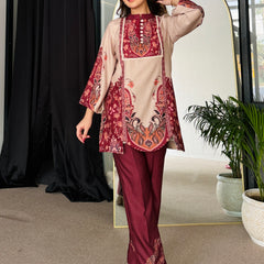 Feriha Beige Bold Winter Pashmina Kurta Set