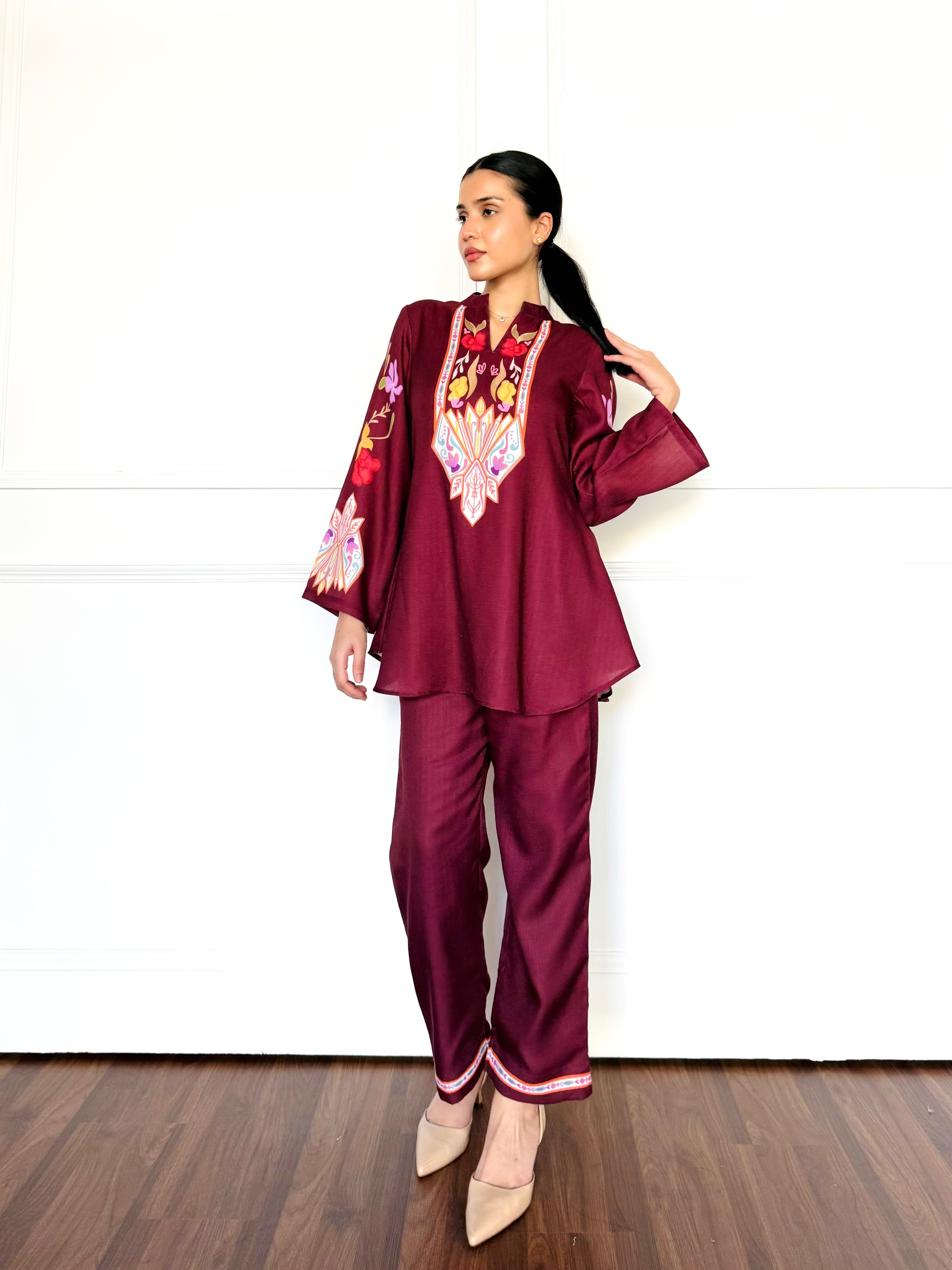 Maroon Winter Co-ord Set