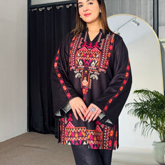 Black Winter Woollen Kurta Set