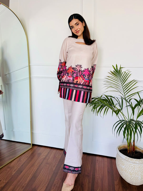 Pink Camel Kurta Set