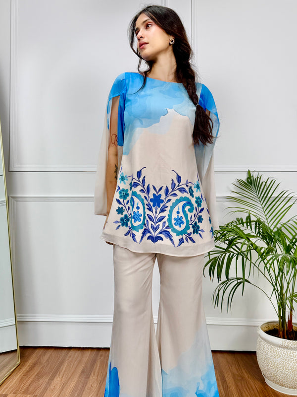 Ivory Sky Ombre Kurta Set