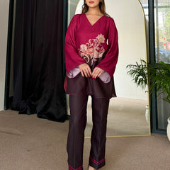 Bold Two Tone Black Winter Kurta Set