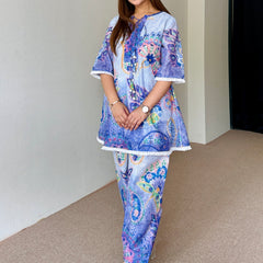 Blue Festive Schiffi Kurta Set