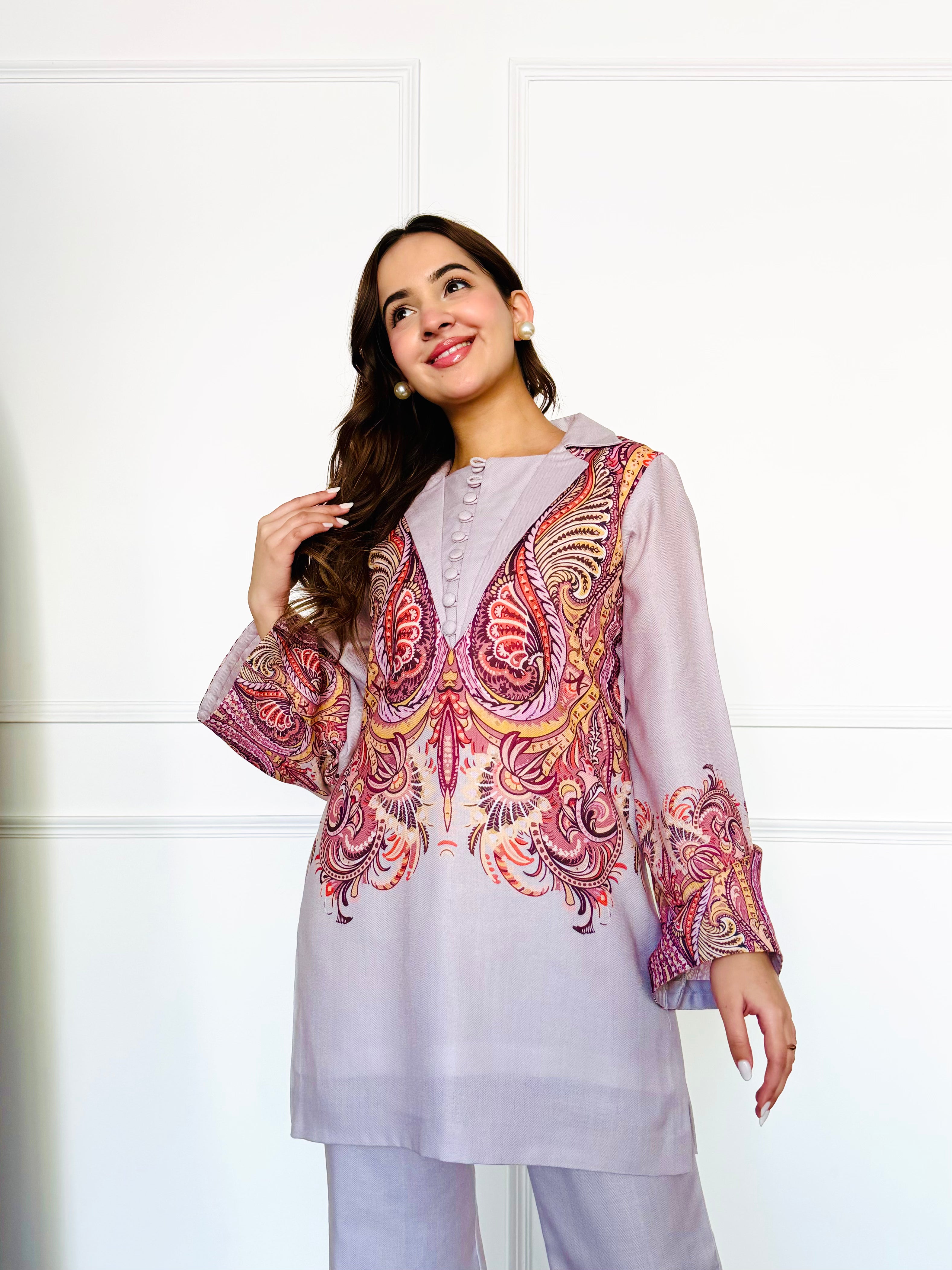 Ivory Paisley Kurta Set