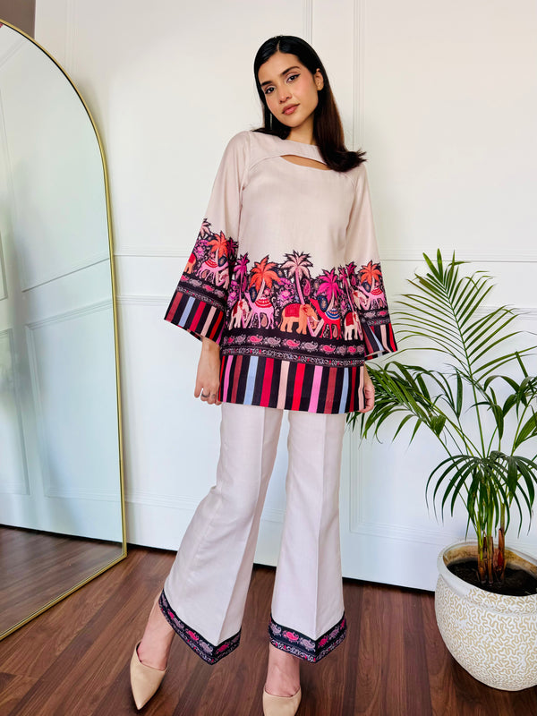 Pink Camel Kurta Set