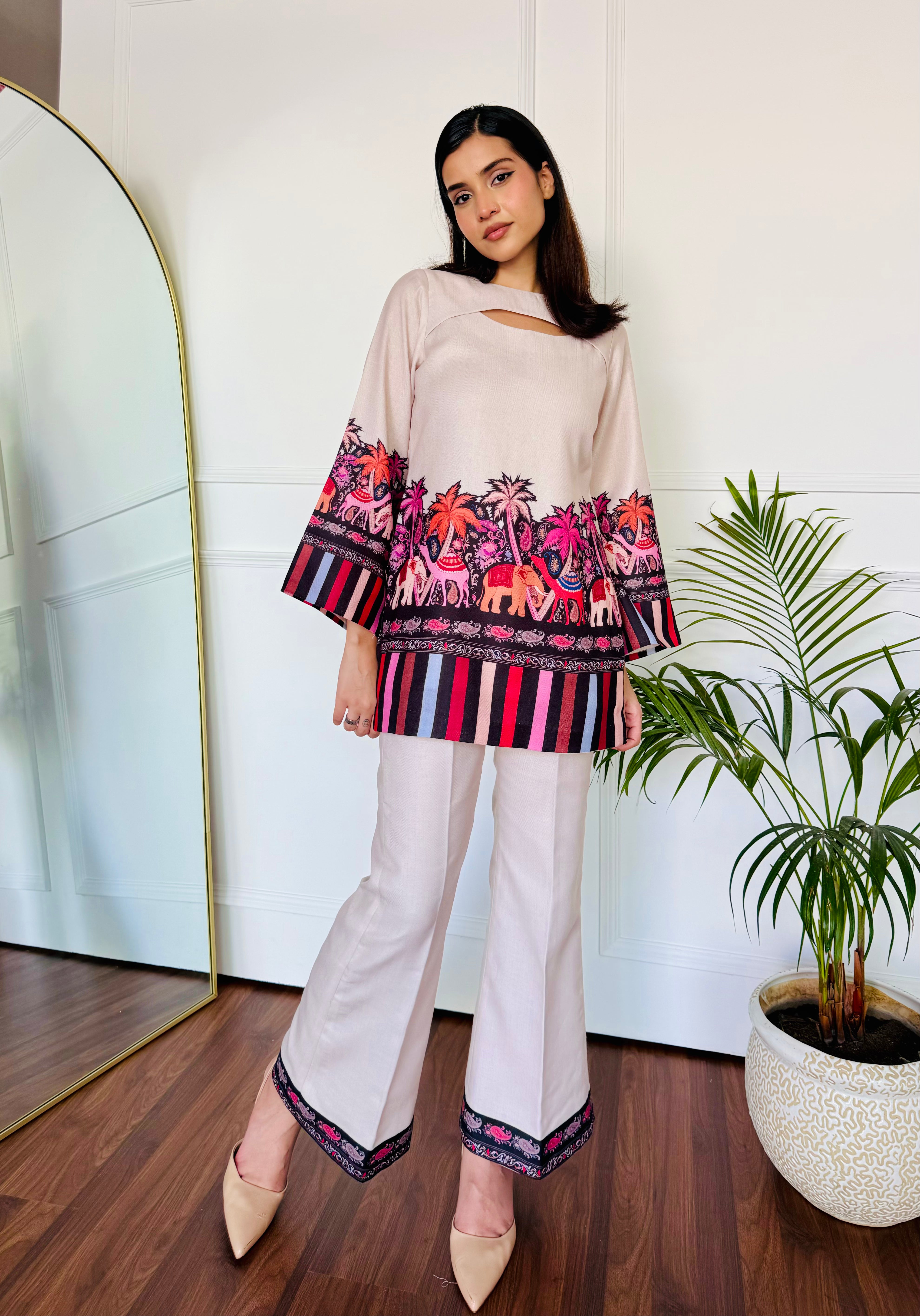 Pink Camel Kurta Set